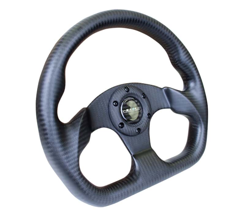 NRG — NRG Carbon Fiber Steering Wheel (320mm) Flat Bottom Matte Black Carbon - view 2
