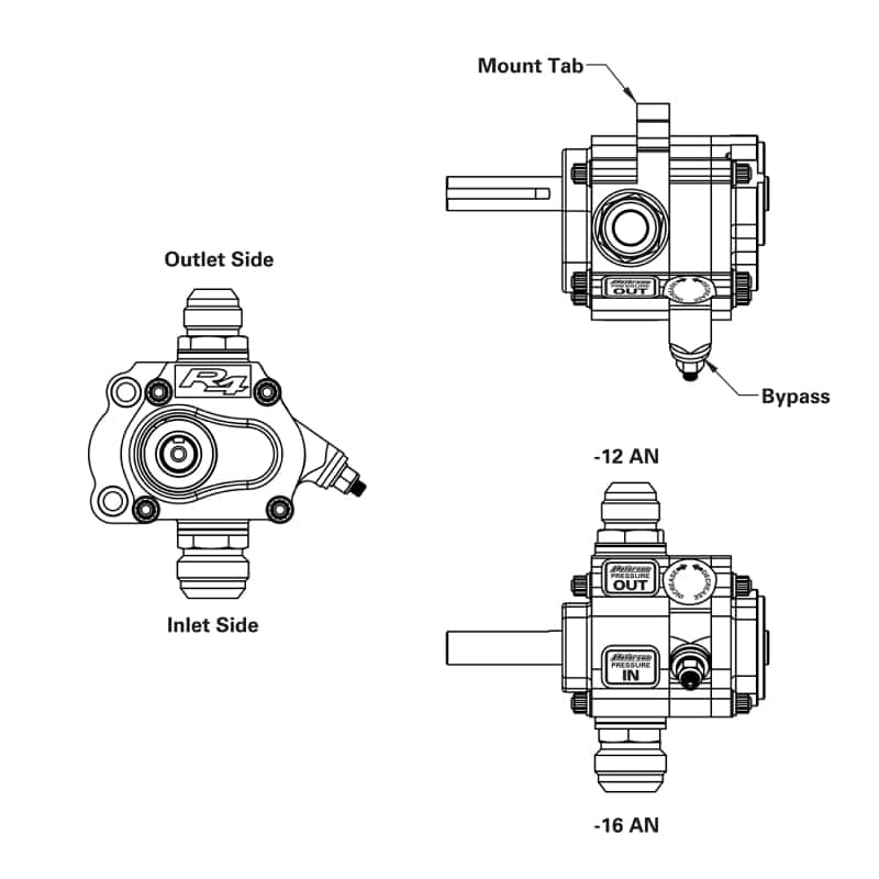 Peterson Fluid Systems — Peterson Fluid Systems R4 1-Stage Oil Pump - Left Side Mount - HV - Rear Drive
R4 Oil Pump 1 Stage - view 2
