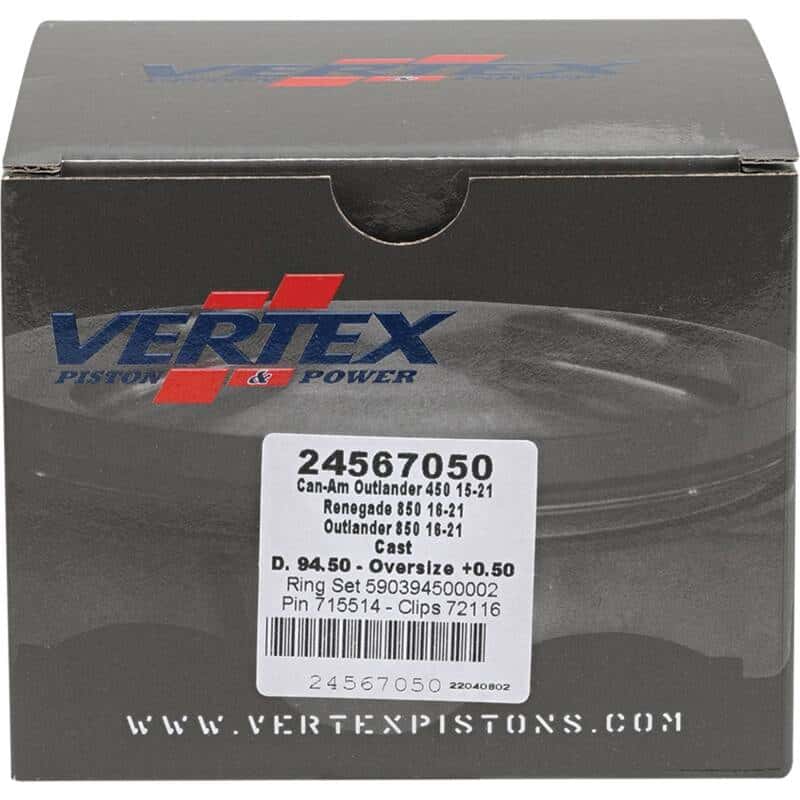 Vertex Pistons — Vertex Piston 17-21 Can-Am Outlander 450 4x4 450cc +0.50mm Oversized Cast Replica Piston Kit - view 4