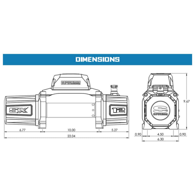 Superwinch — Superwinch 12000 LBS 12V DC 3/8in x 80ft Synthetic Rope SX12SR Winch - Semi Gloss Black
Winch - view 17