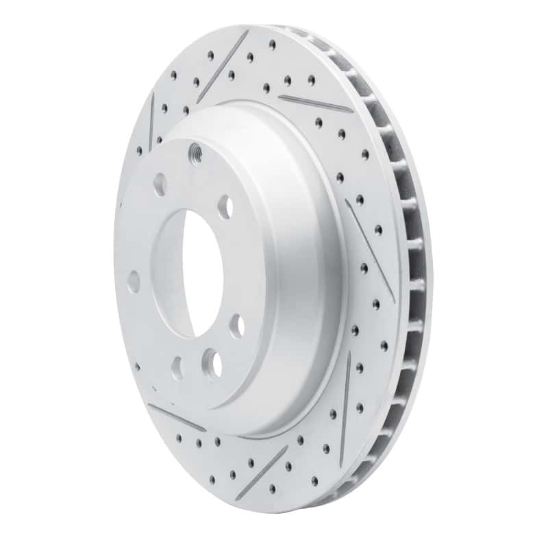 R1 Concepts — R1 03-18 Audi Q7 Rear Left Drilled & Slotted Geo-Carbon Rotor - view 2