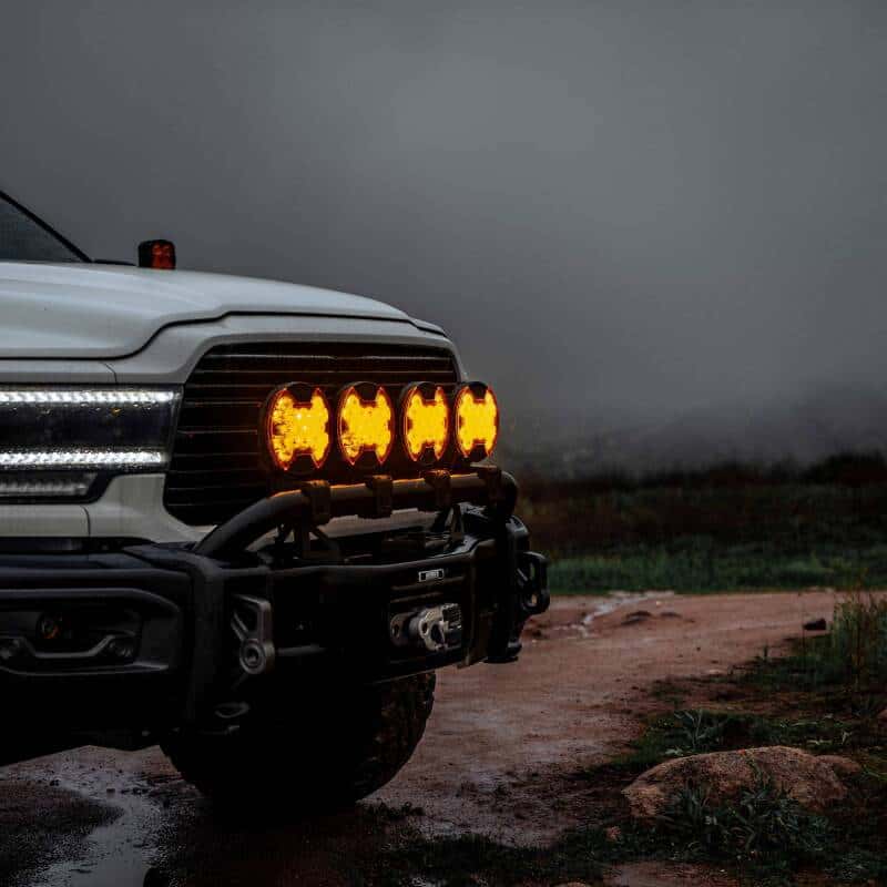 KC HiLiTES — KC HiLiTES SlimLite 8in. LED Light Shield Driving (Shield Only) - Amber - view 4