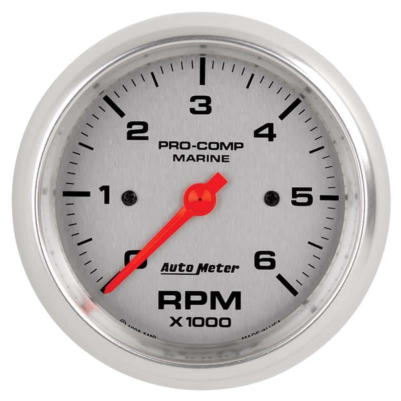AutoMeter — Autometer Marine Silver Ultra-Lite Gauge 3-3/8in Tachometer 6K RPM
3.4" TACH 6KRPM MS - view 2