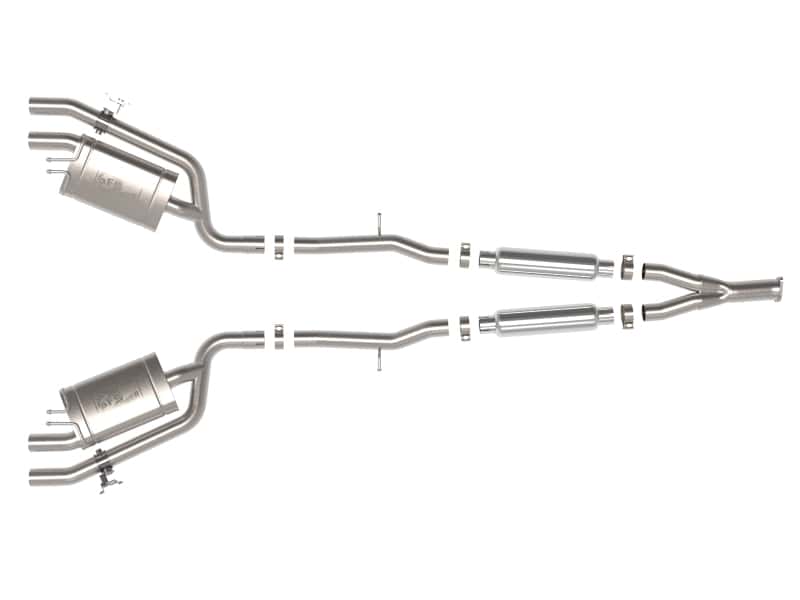 aFe — aFe Gemini XV 3in to Dual 2-1/2in 304 SS Cat-Back Exhaust w/ Cut-Out 18-21 Kia Stinger L4-2.0L (t)
Cat-Back Exhaust - view 3