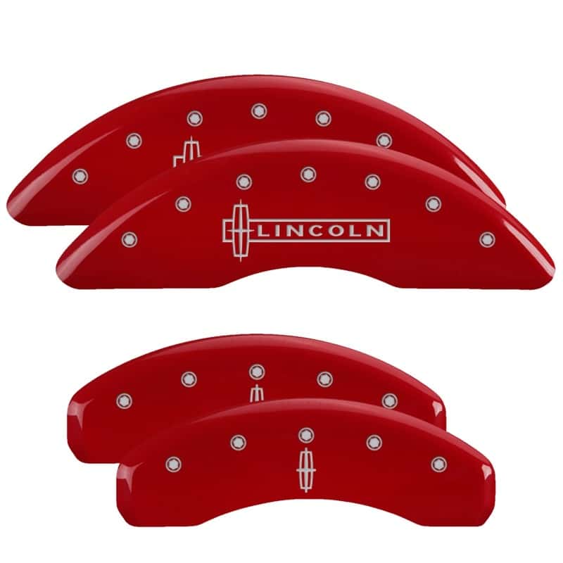 MGP — MGP 4 Caliper Covers Engraved Front Lincoln Engraved Rear Star logo Red finish silver ch
Caliper Covers - view 1