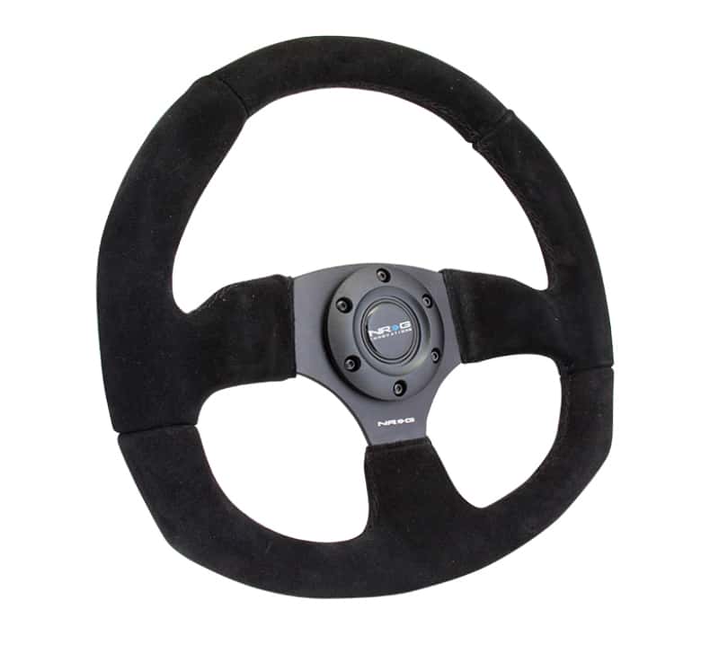 NRG — NRG Reinforced Steering Wheel (320mm Horizontal / 330mm Vertical) Black Suede w/Black Stitching - view 4