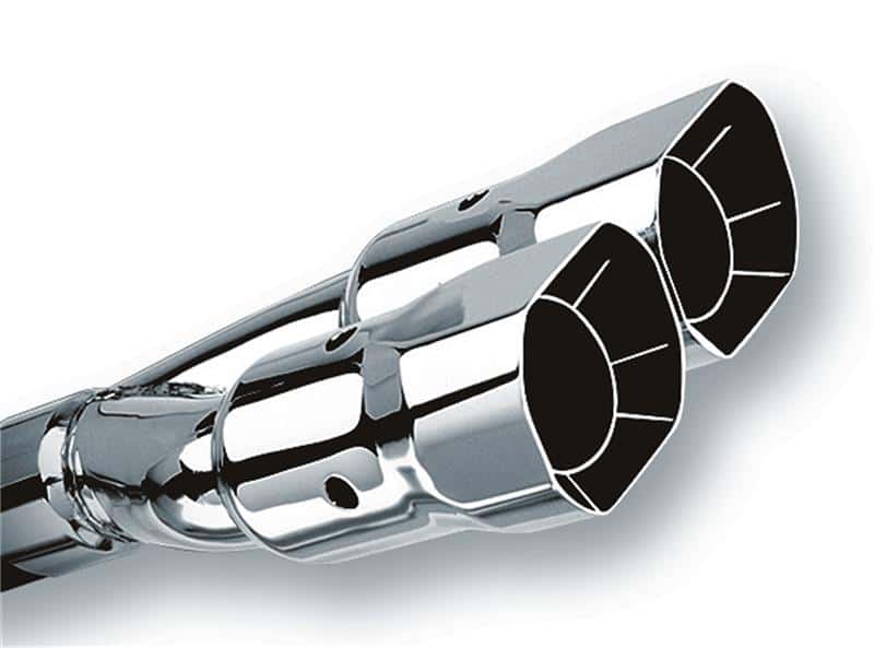Borla — Borla Universal Polished Tip Dual Square Angle-Cut Intercooled (inlet 2 1/2in. Outlet 2 7/8 x 3 3/8i
Tip - Dual Square
ExhstTailPipeTip - view 1
