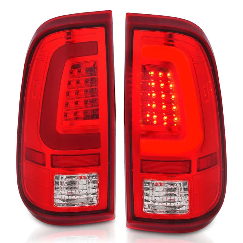 ANZO — ANZO 2008-2016 Ford F-250 LED Taillights Chrome Housing Red/Clear Lens (Pair) - view 8