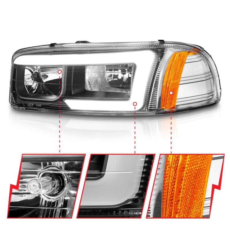 ANZO — ANZO 99-17 GMC Sierra/Denali Headlights Black Amber (w/C Light Bars)
Head Light Set
HdLtSet - view 4