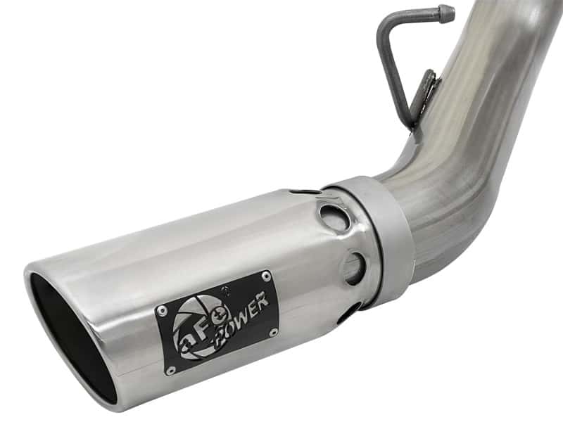aFe — aFe Large Bore-HD 4in 409-SS DPF-Back Exhaust w/Dual Polished Tips 2017 GM Duramax V8-6.6L (td) L5P
DPF-Back Exhaust - view 4