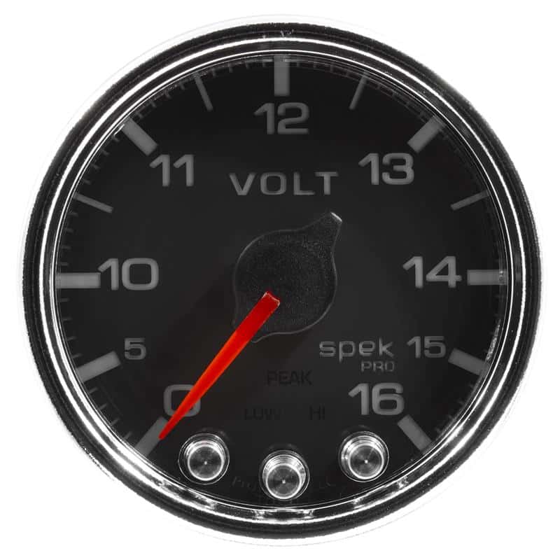 AutoMeter — Autometer Spek-Pro Gauge Voltmeter 2 1/16in 16V Stepper Motor W/Peak & Warn Blk/Chrm
GA 2" VOLT BCC SPEK - view 1
