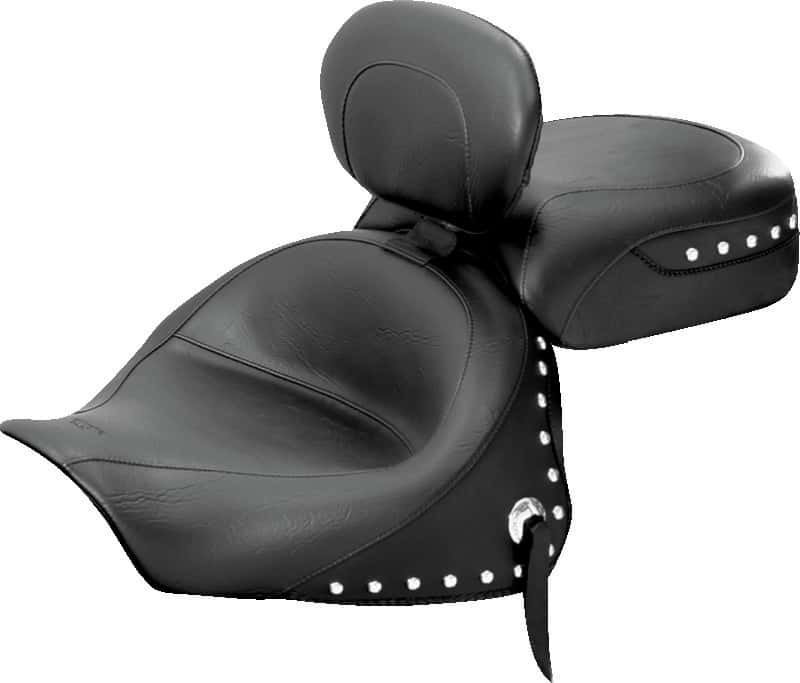 Mustang Motorcycle — Mustang 03-08 Kawasaki Vulcan 1600 Classic,05-08 Nomad Tour 2PC Seat w/Driver Backrest Studs - Black - view 1
