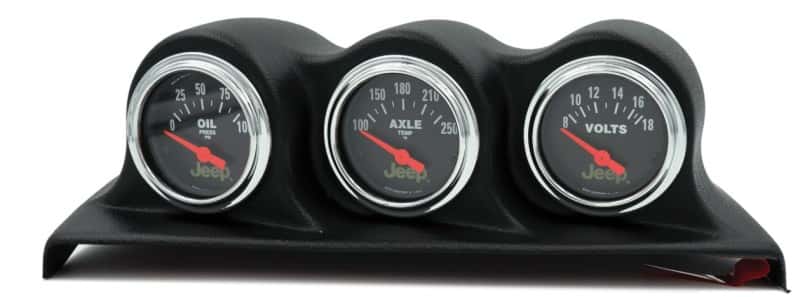 AutoMeter — Autometer 07-10 Jeep Wrangler JK Oil PSI/Axle Temp/Volt 3 Piece Gauge Kit
JEEP JK 3 GAUGE KIT - view 1