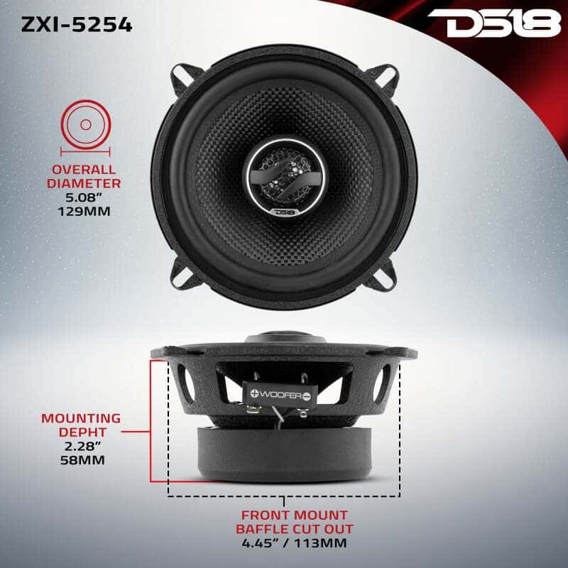 DS18 — DS18 5.25in 60Watts RMS 4 ohm 2-Way Coaxial Speaker w/ Kevlar Cones - view 2