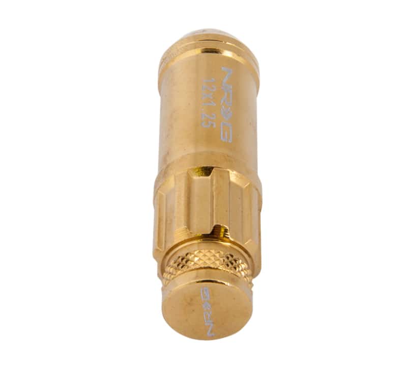 NRG — NRG 700 Series M12 X 1.25 Steel Lug Nut w/Dust Cap Cover Set 21 Pc w/Locks & Socket - Chrome Gold - view 9