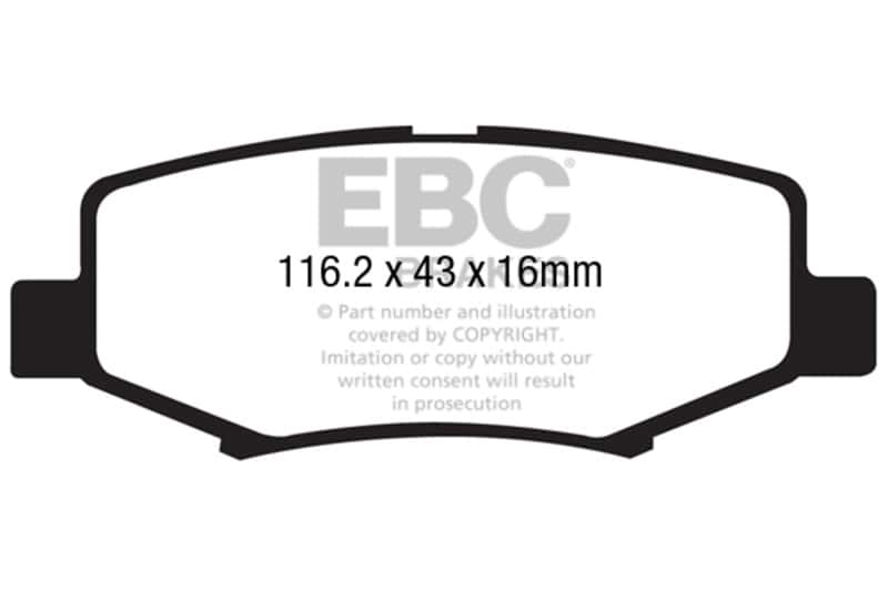 EBC — EBC 06-11 Dodge Nitro 3.7 Ultimax2 Rear Brake Pads
Disc Brake Pad - view 1
