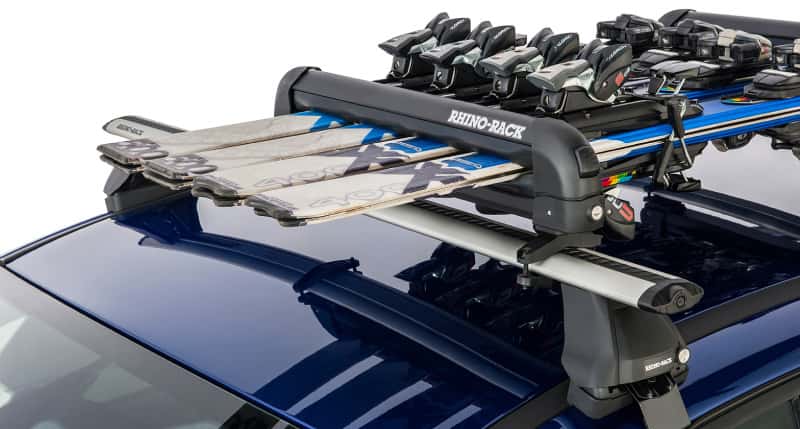 Rhino-Rack — Rhino-Rack Universal Ski/Snowboard Carrier - Fits 4 Pairs of Skis or 2 Snowboards - Black - view 7