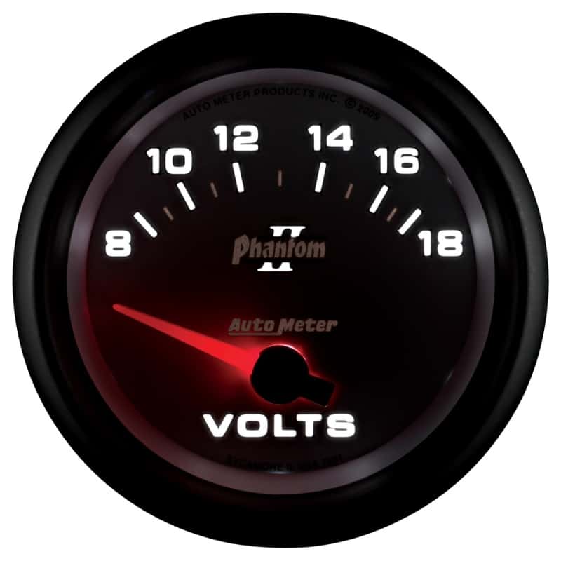 AutoMeter — Autometer Phantom II 2-5/8in 18V Electric Voltmeter Gauge
2-5/8" VOLTMETER, 8- - view 10