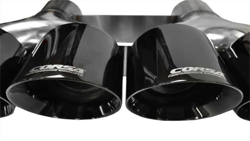 CORSA Performance — Corsa 2014-2020 Chevrolet Corvette 6.2L V8 Quad 45in Polished Black Pro-Series Tip Kit
Exhaust - view 6