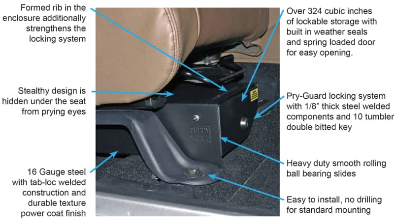 Tuffy Products — Tuffy Jeep Wrangler Jk Underseat Drawer Passenger W/ Keyed Lock
Underseat Drawer - view 5