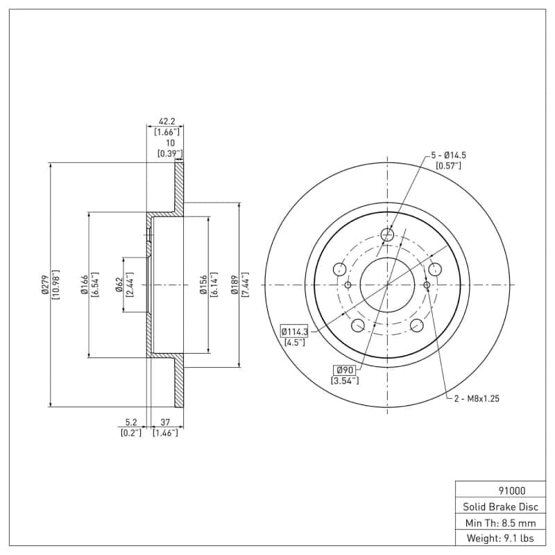 DFC — DFC 11-16 Scion TC Rear GeoSPEC Coated Rotor
DFC Brake Rotor - view 2