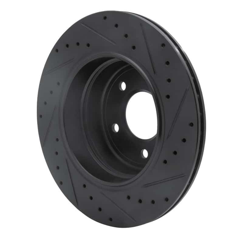 R1 Concepts — R1 06-10 BMW 528I xDrive Rear Left Drilled & Slotted Black Brake Rotor
R1 Brake Rotor Drill - view 4