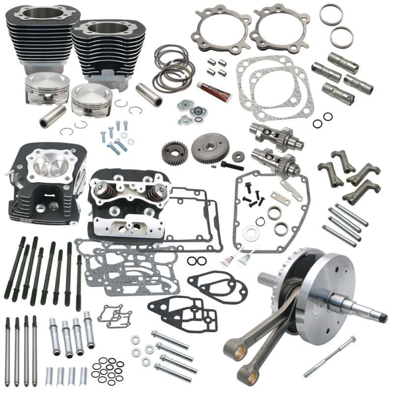 S&S Cycle — S&S Cycle 07-17 BT 124in Hot Set Up Kit - Wrinkle Black - view 1