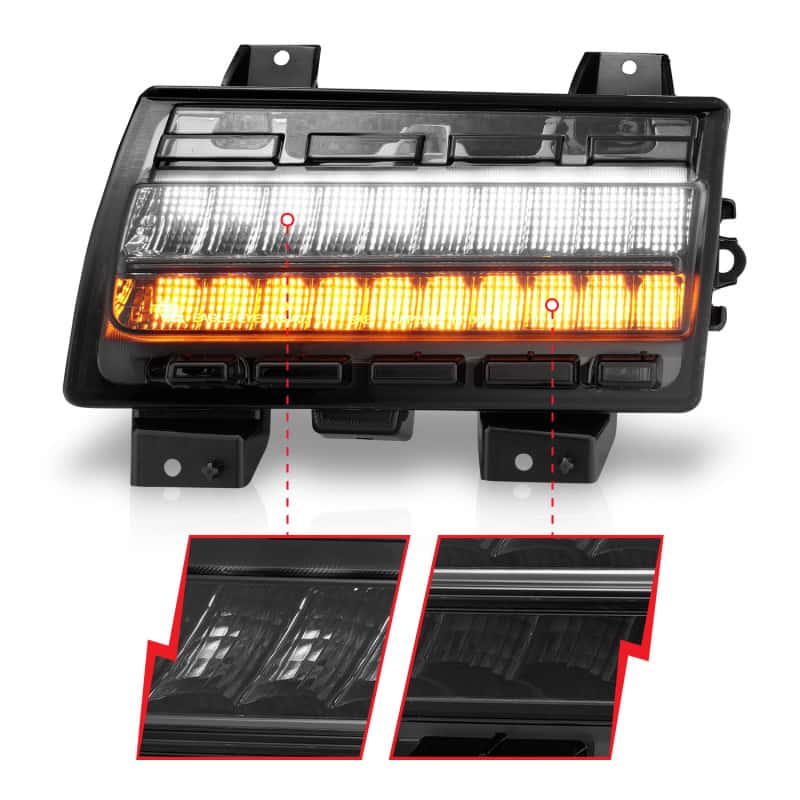 ANZO — ANZO 2018-2021 Jeep Wrangler LED Side Markers Chrome Housing Smoke Lens w/ Seq. Signal Low Config
TurnSignalPkLtAssy
SideMrkrLghtAssy - view 4