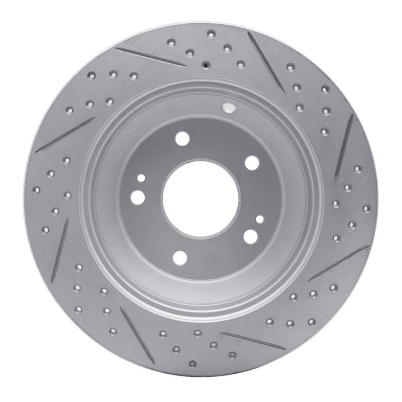 R1 Concepts — R1 10-21 Hyundai Santa Fe Rear Right Drilled & Slotted Geo-Carbon Rotor - view 5