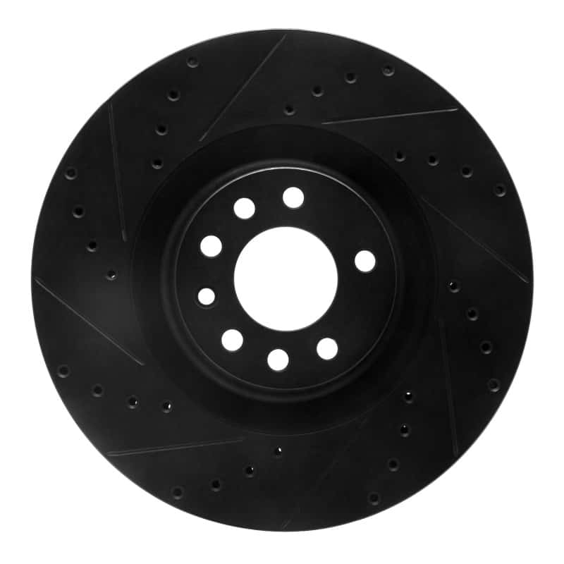 R1 Concepts — R1 08-11 Saab 9-3 Front Left Drilled & Slotted Black Brake Rotor
R1 Brake Rotor Drill - view 1