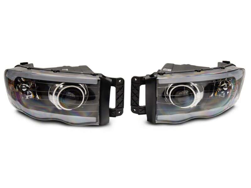 Raxiom — Raxiom 02-05 Dodge RAM 1500/2500/3500 Axial LED Projector Headlights- Blk Housing (Clear Lens)
Headlights - view 2