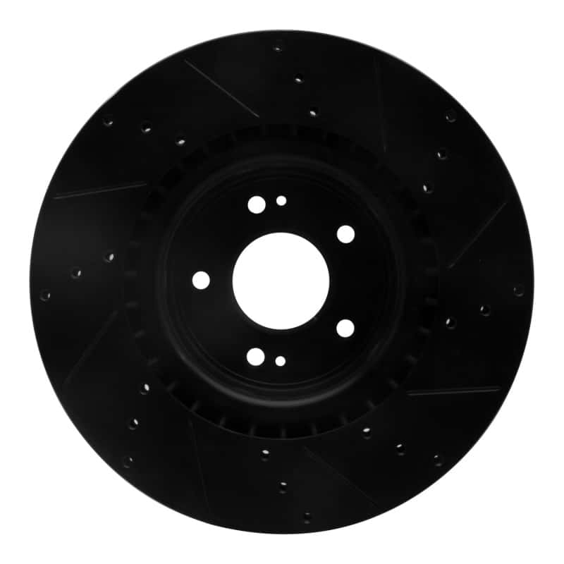R1 Concepts — R1 10-16 Hyundai Genesis Coupe Front Left Drilled & Slotted Black Brake Rotor
R1 Brake Rotor Drill - view 5