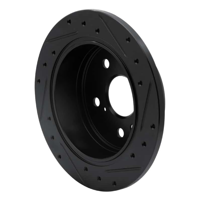 R1 Concepts — R1 02-08 Lexus ES300 Rear Left Drilled & Slotted Black Brake Rotor
R1 Brake Rotor Drill - view 4