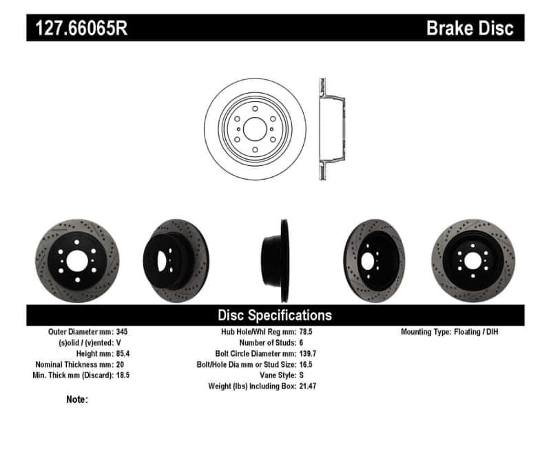 Stoptech — StopTech 05-10 GMC Sierra (w/ Rear Drum) / 07-09 GMC Yukon Rear Right Slotted & Drilled Rotor
Slot/Drill Rotor - view 6