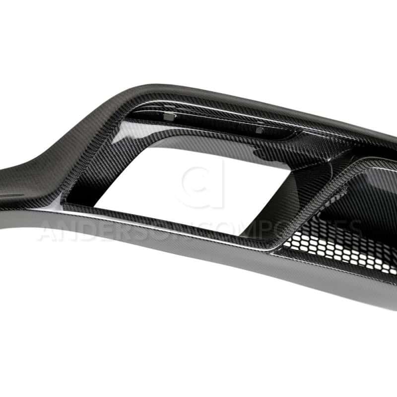 Anderson Composites — Anderson Composites 15-16 Ford Mustang R-Style Carbon Fiber Rear Valance (for Quad Tip Exhaust) - view 5