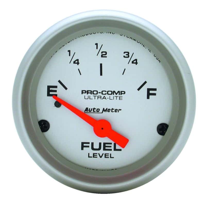AutoMeter — Autometer Ultra-Lite 52mm 0 OHMS Empty/30 OHMS Full Short Sweep Electronic Fuel Level Gauge
2" FUEL LEVEL, 0 E/3 - view 1