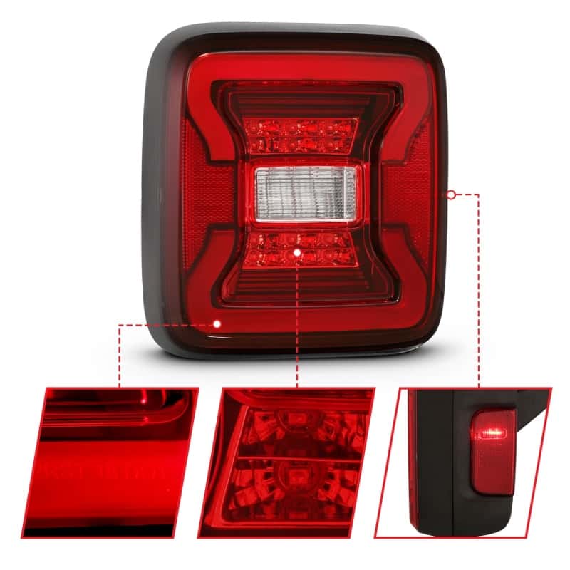 ANZO — ANZO 18-19 Jeep Wrangler JL LED Taillights Black
Tail Light Set
LED Taillights - view 4