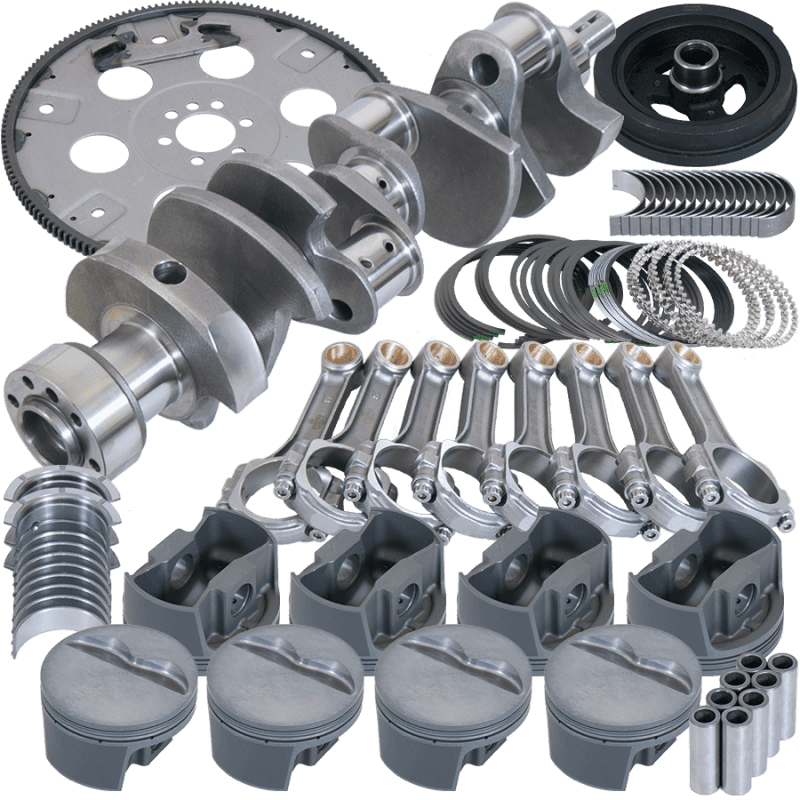 Eagle — Eagle Chevy 350 1Pc 3.750in Crank 5.700in I-Beam Rods 4.060in Pistons 168 Tooth FP Balanced Assembly
Bal Str & Strip Assy - view 1