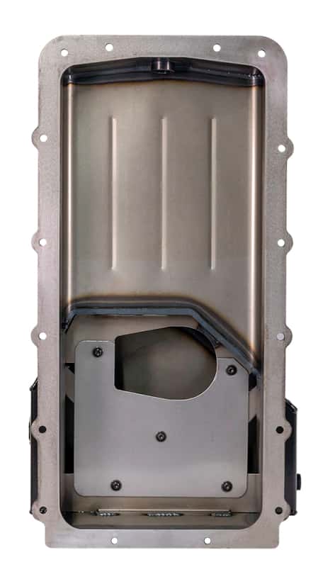 Moroso — Moroso Ford 5.0 Coyote/Fox Swap (w/Rear Sump) Road Race Baffled Wet Sump 7.5qt 6-5/8in Steel Oil Pan - view 3