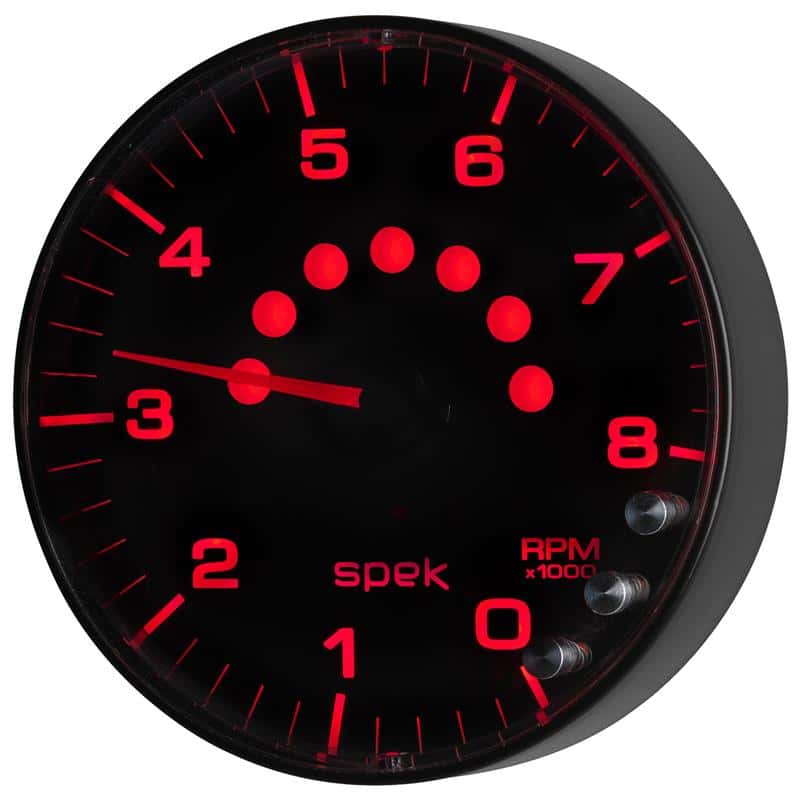AutoMeter — Autometer Spek-Pro Gauge Tachometer 5in 8K Rpm W/Shift Light & Peak Mem Black/Black
GA 5" 8KRPM BFB SPEK - view 8