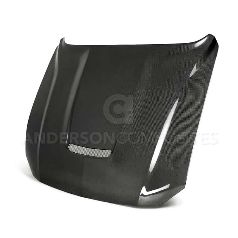 Anderson Composites — Anderson Composites 2018 Ford Mustang Type-GR Double Sided Carbon Fiber Hood - view 1