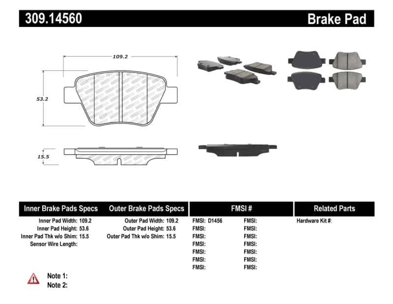 Stoptech — StopTech Performance Volkswagen Rear Brake Pads
Sprt Brk Pad W/Hdwr - view 7