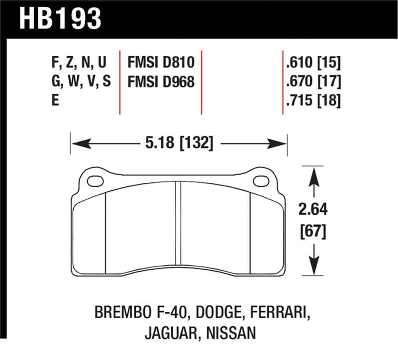 Hawk Performance — Hawk 09-11 Nissan GT-R HP+ Street Rear Brake Pads
Disc Brake Pad - view 1