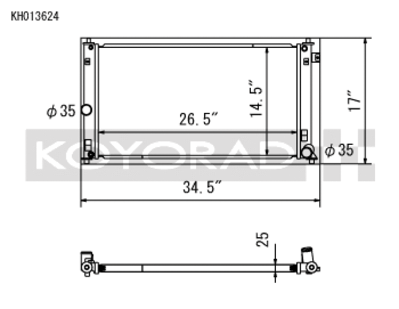 Koyo — Koyo 2019 Toyota Corolla Hatchback 6MT and CVT (E210 Chassis) All Aluminum Radiator
Racing Radiator - view 1