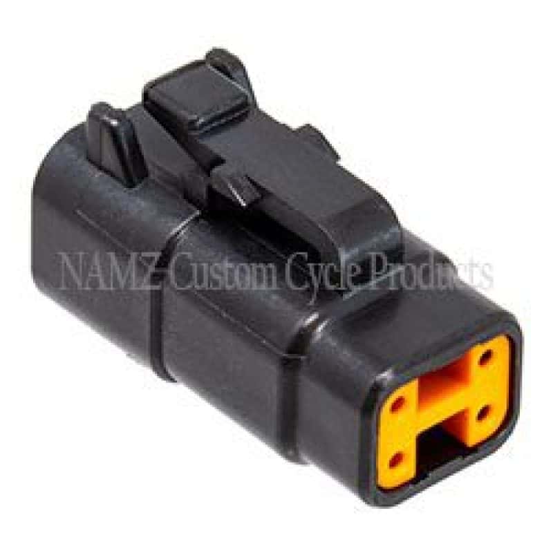 NAMZ — NAMZ Deutsch DTM 4-Position Plug w/4 Stamped Terminals & Wedgelock - Black (HD 74114-98BK) - view 2