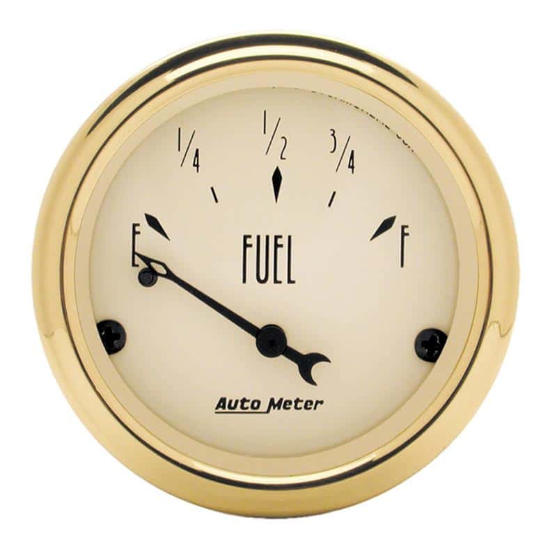 AutoMeter — AutoMeter Gauge Fuel Level 2-1/16in. 0 Ohm(e) to 90 Ohm(f) Elec Golden Oldies
2" FUEL LEVEL, 0 E/9 - view 1