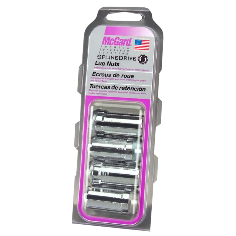 McGard — McGard SplineDrive Lug Nut (Cone Seat) 1/2-20 / 1.60in. Length (4-Pack) - Chrome (Req. Tool) - view 6