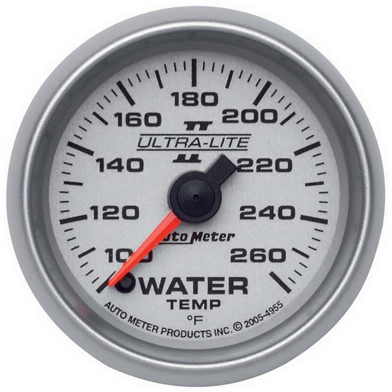 AutoMeter — Autometer Ultra-Lite II 52mm 100-260 Deg F Full Sweep Electric Water Temperature Gauge
2-1/16" WATER TEMP, - view 2