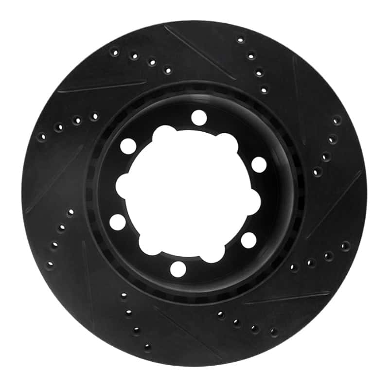 R1 Concepts — R1 06-25 American Coach Patriot Rear Left Drilled & Slotted Black Brake Rotor
R1 Brake Rotor Drill - view 5
