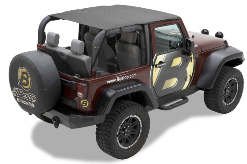 Bestop — Bestop 10-18 Jeep Wrangler JK 2-Door Header Safari Bikini (Black Diamond)
Safari Bikini - view 1